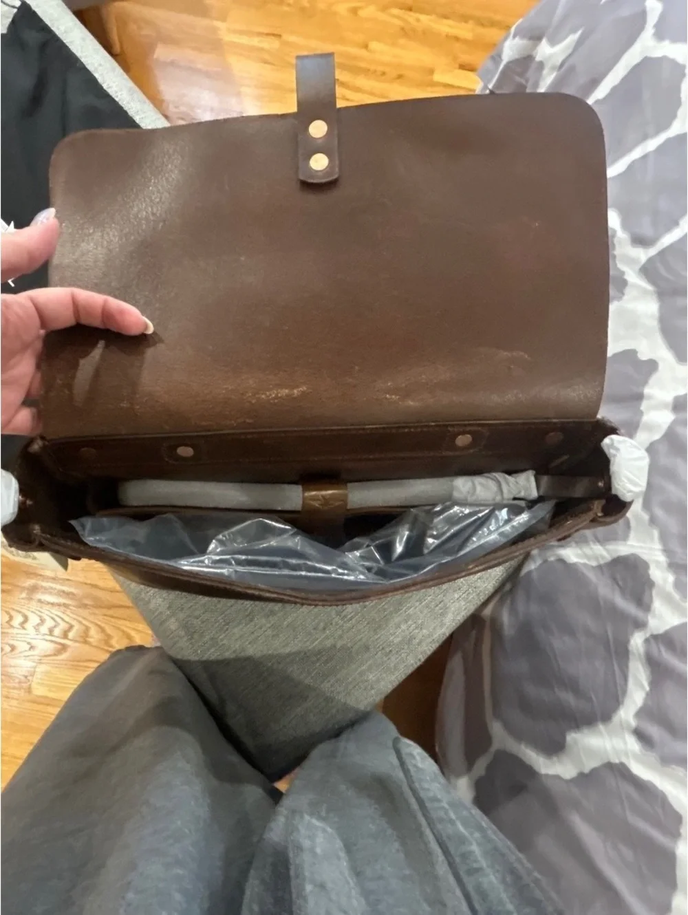 Satchel & Page Brown Leather Briefcase Document Case